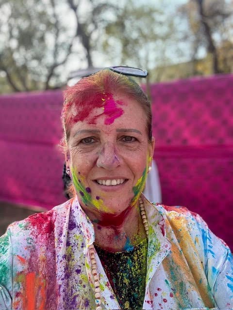 Celebrate Holi, the festival of colors, in Pushkar, with traditional kurtas and herbal colors provided