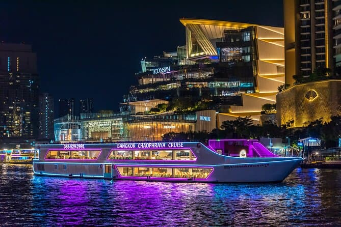 A candlelit dinner cruise on the Chao Phraya River on your first evening in Bangkok